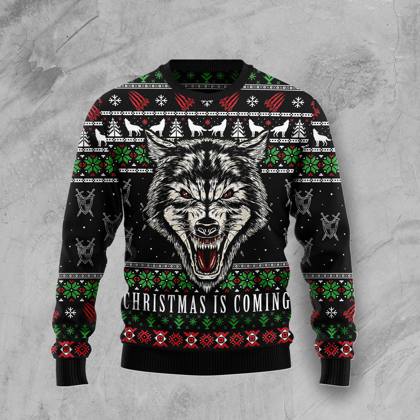 Awesome Wolf G51029 Ugly Christmas Sweater