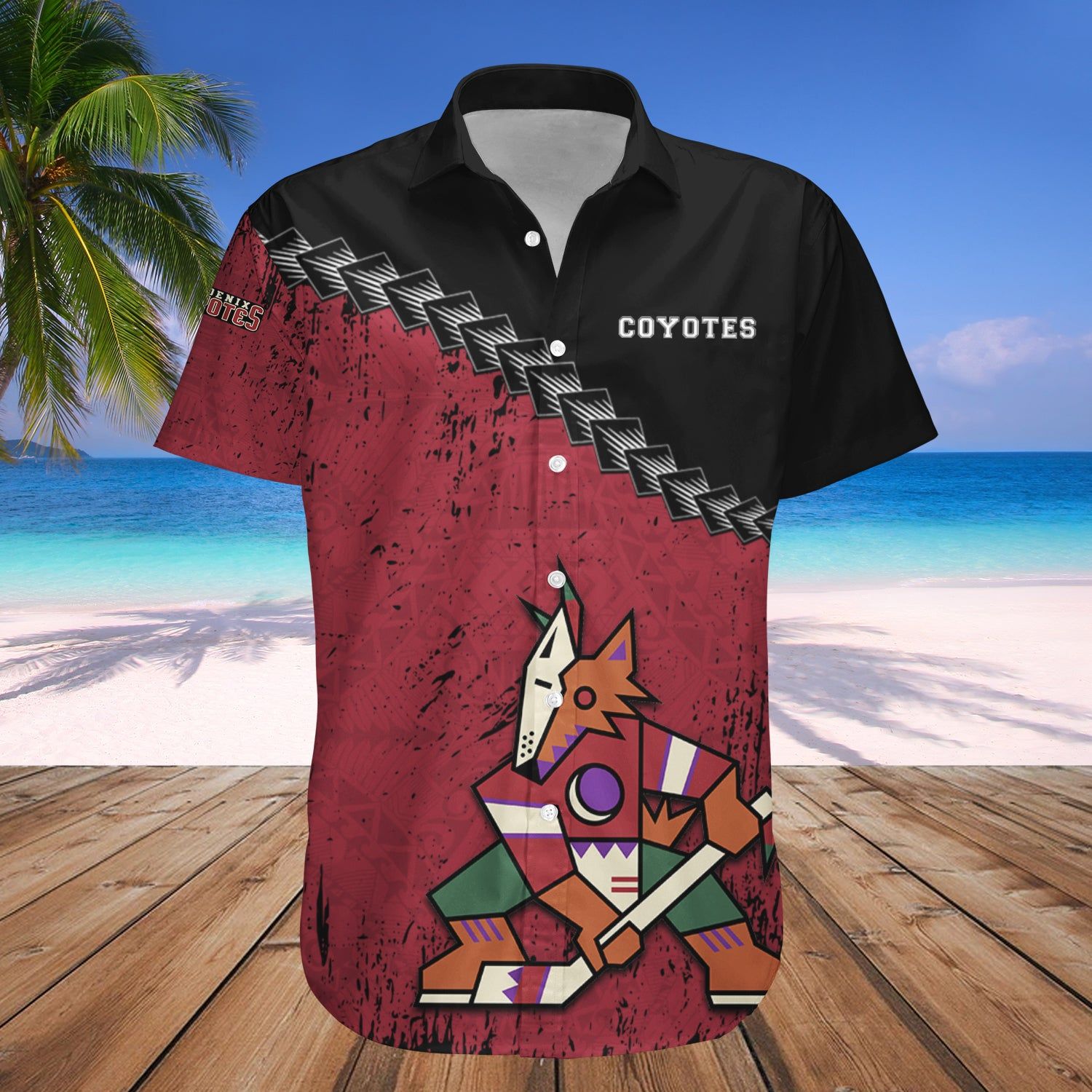 Arizona Coyotes Hawaii Shirt Grunge Polynesian Tattoo – Nhl