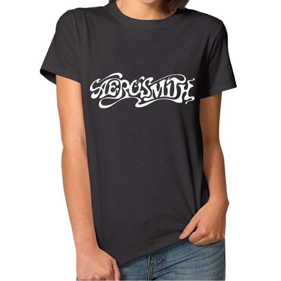 Women New Fashion Aerosmith Letters Print T Shirt Casual Rock Band Short Sleeve Tops & Tees Cotton Rock Roll T-Shirts