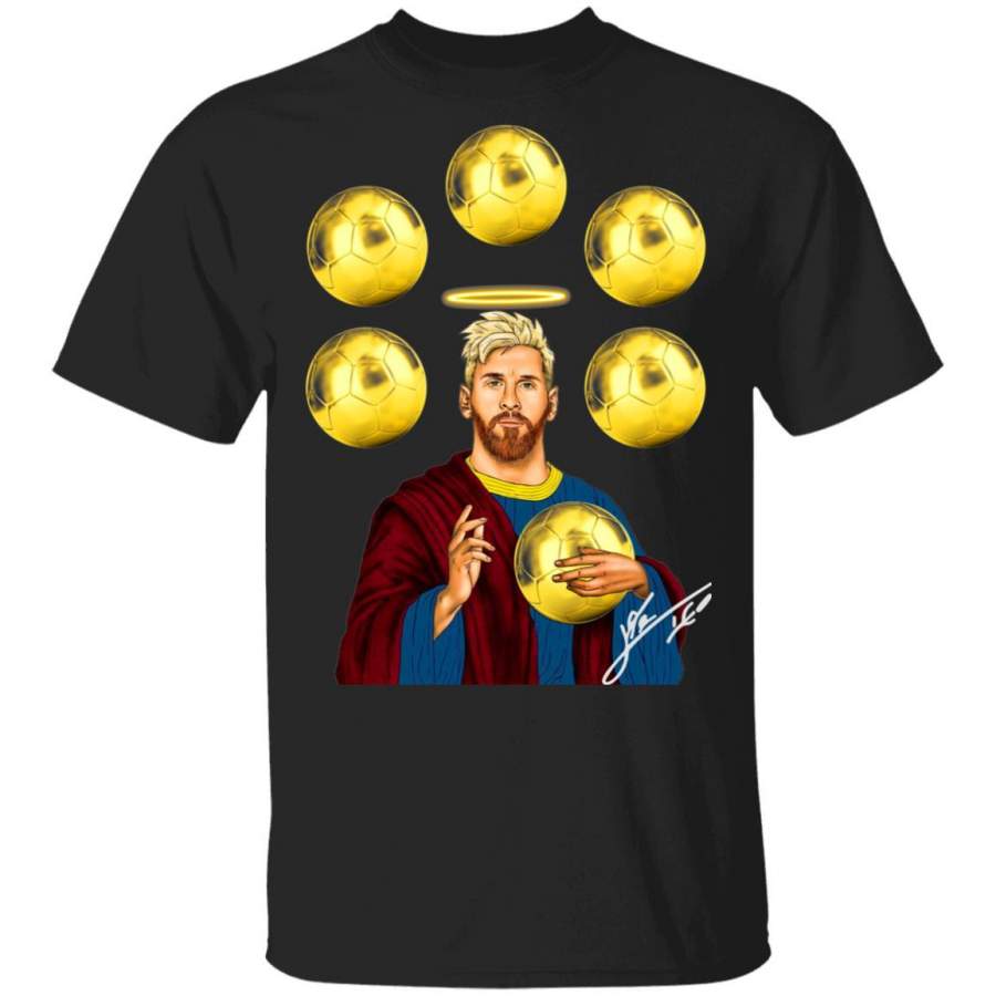 Jesus Messi Six Golden Ball Signature T-Shirt By Vevotee Store