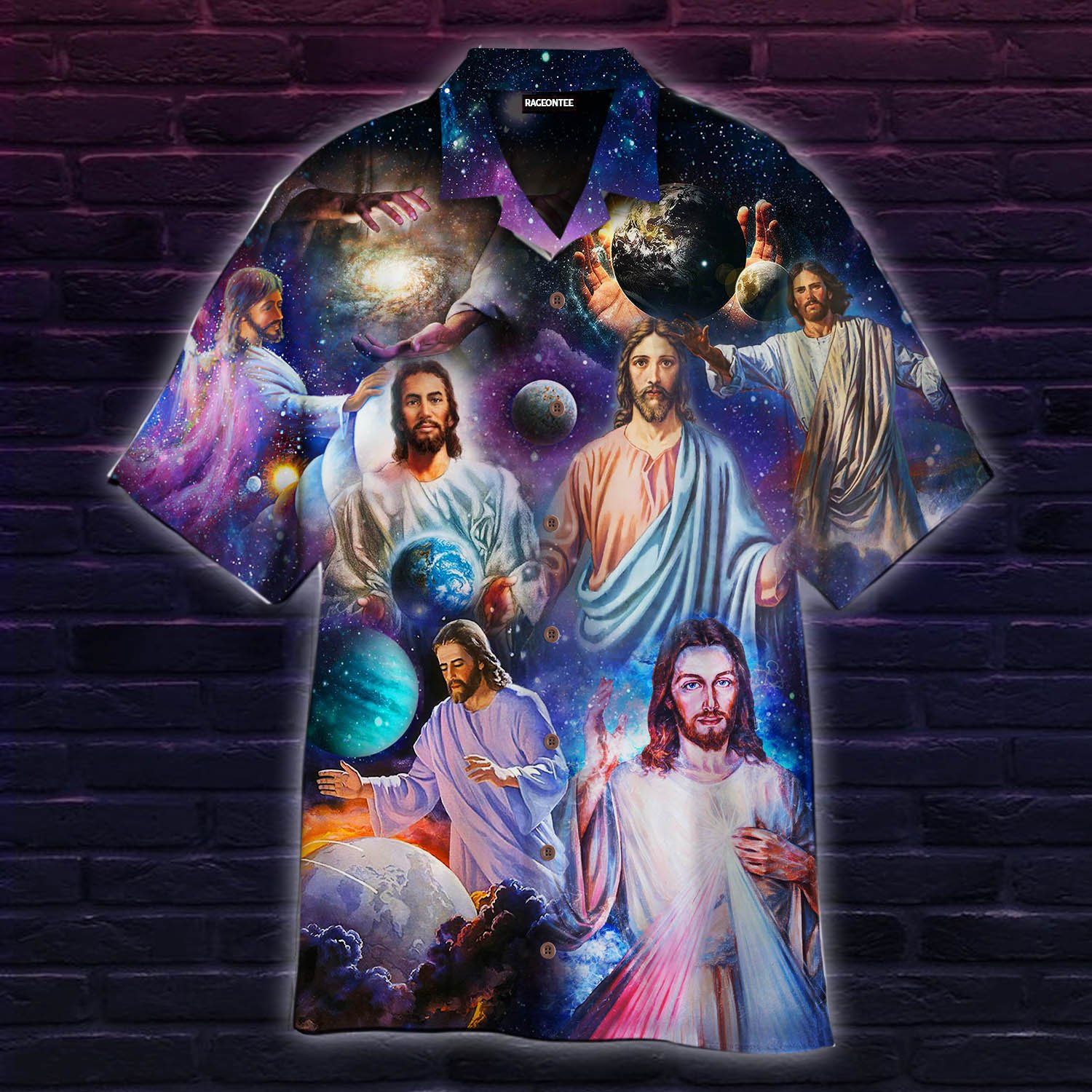 Jesus In Colorful Universe Hawaii Shirt For Men Women Adult Ha50729