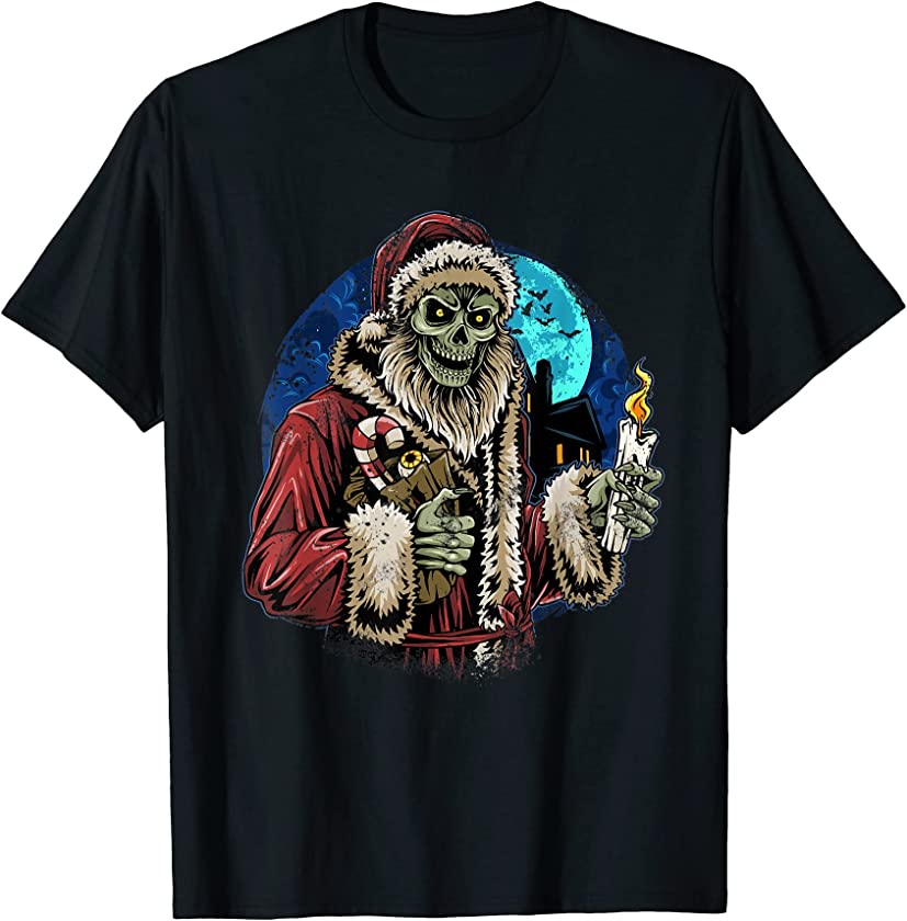 Zombie Santa Funny Sarcastic Ugly Christmas T-Shirt