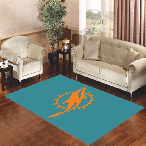 Miami Dolphins Logo Orange Living Room Carpet Rugs Area Rug For Living Room Bedroom Rug Home Decor