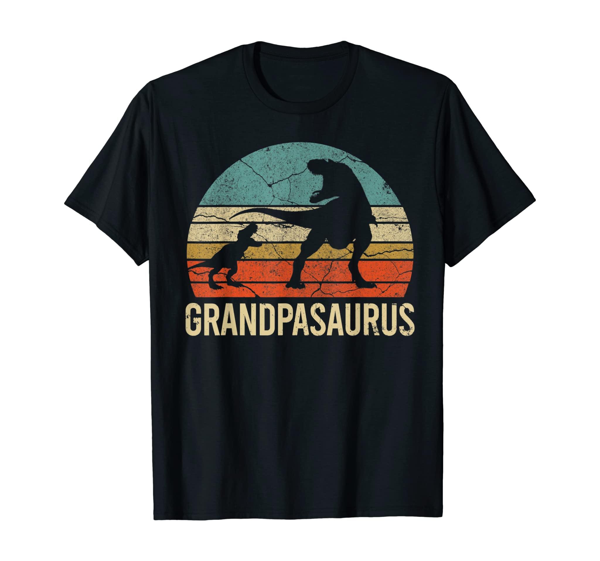 Grandpa Dinosaur 1 Grandson Men Christmas Gift Father’S Day T-Shirt