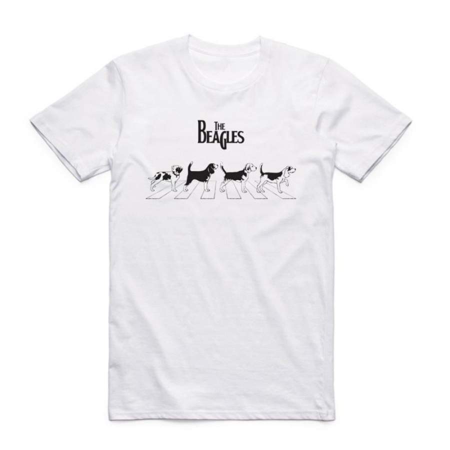 Men Printing The Beagles Fashion T-shirt Summer Casual O-Neck Short Sleeve Beagle Dog Tshirt