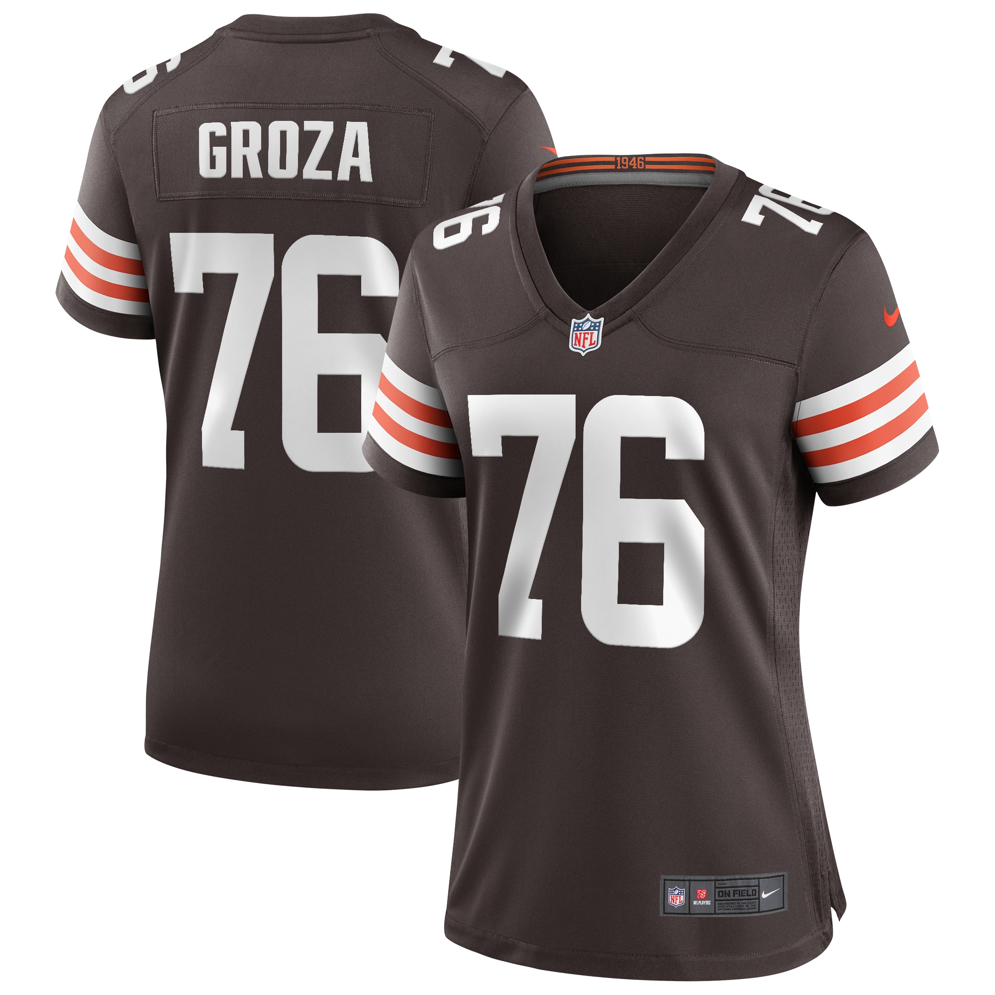 Women’s Cleveland Browns Lou Groza Brown Game Retired Player Jersey