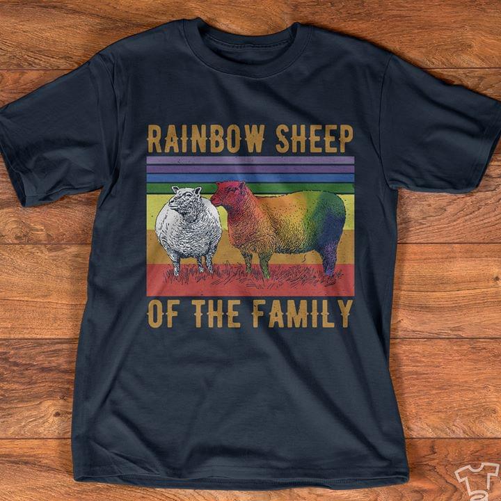 Lgbt Pride Rainbow Sheep Of The Family Vintage Standard Men T-shirt