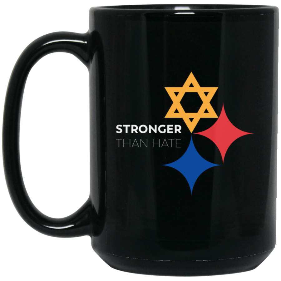 Stronger Than Hate Big Black Mug