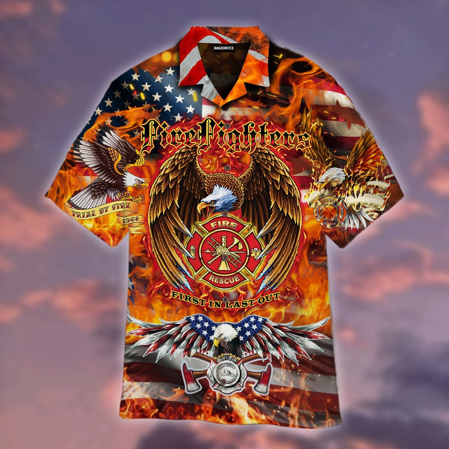 Firefighter Eagle American Hawaii Shirt For Men Women Adult Ha12396