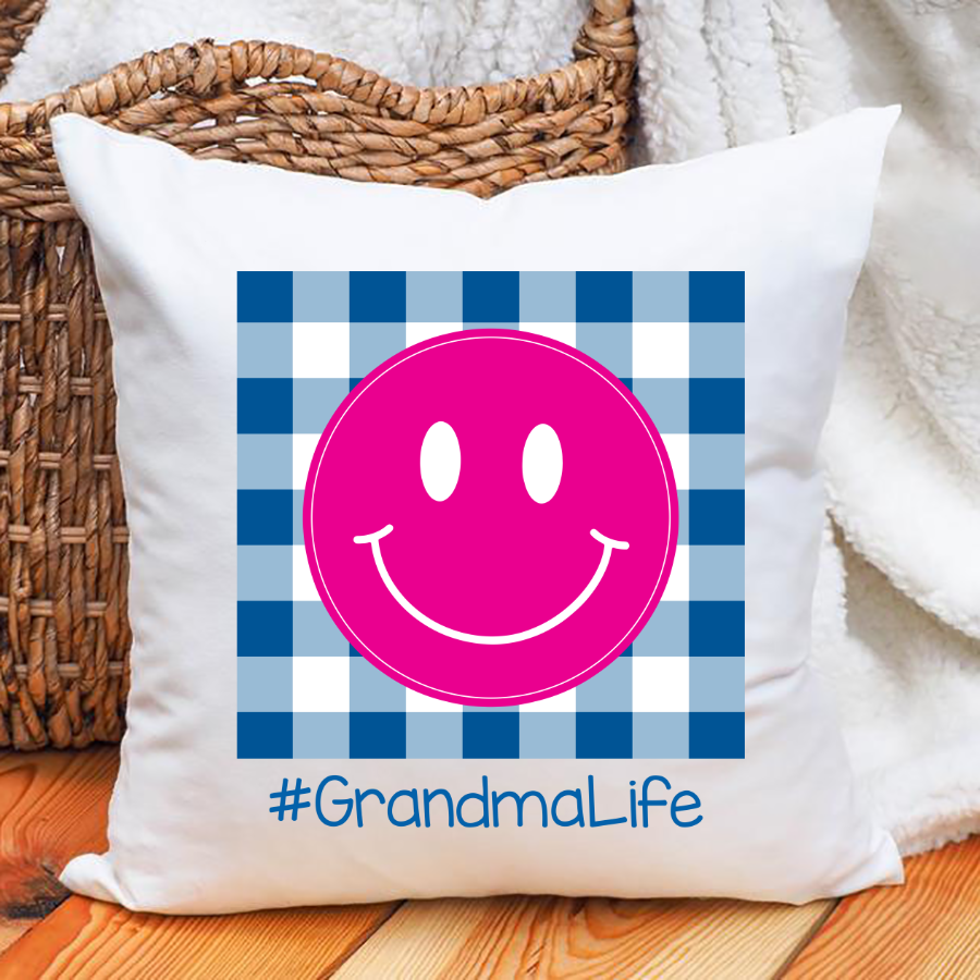 Personalized Grandma Life Smiley Indoor Pillow