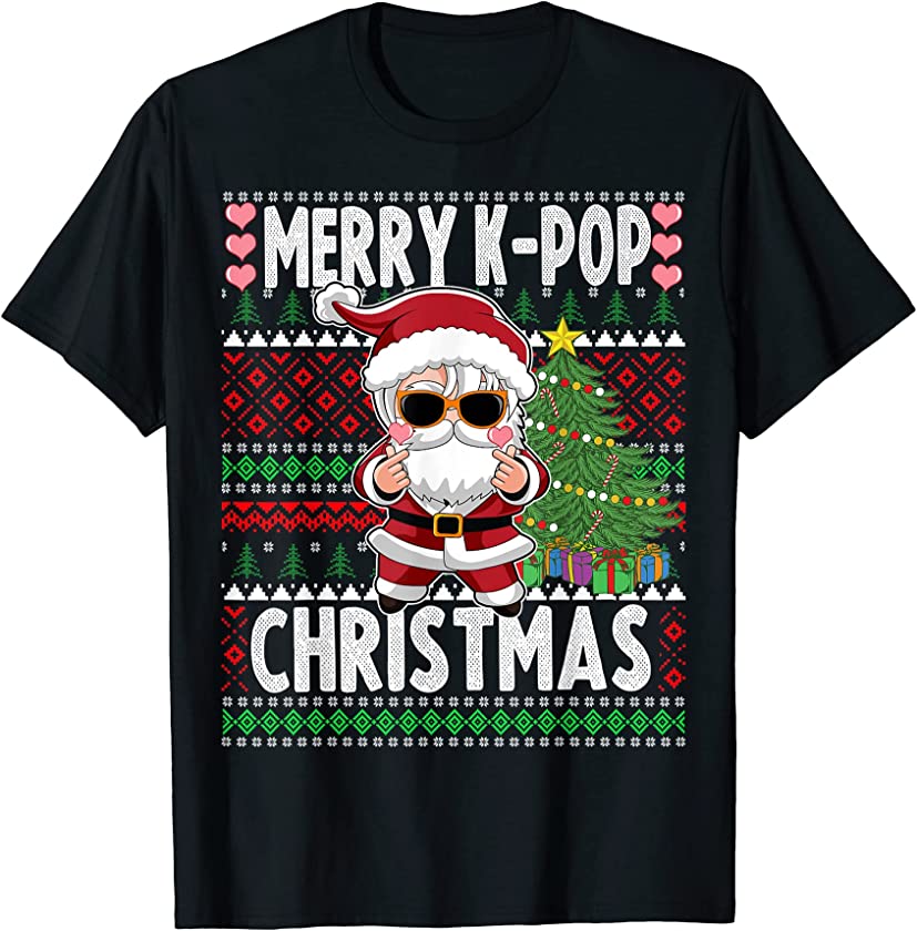 Ugly Christmas Sweater Design K-Pop Santa T-Shirt