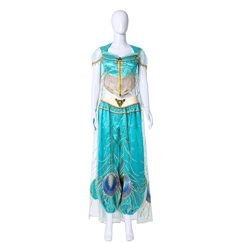 2020 Christmas New Movie Aladdin Jasmine Princess Cosplay Costume Girl Adult Women Girls Party Costume Custom Made alx