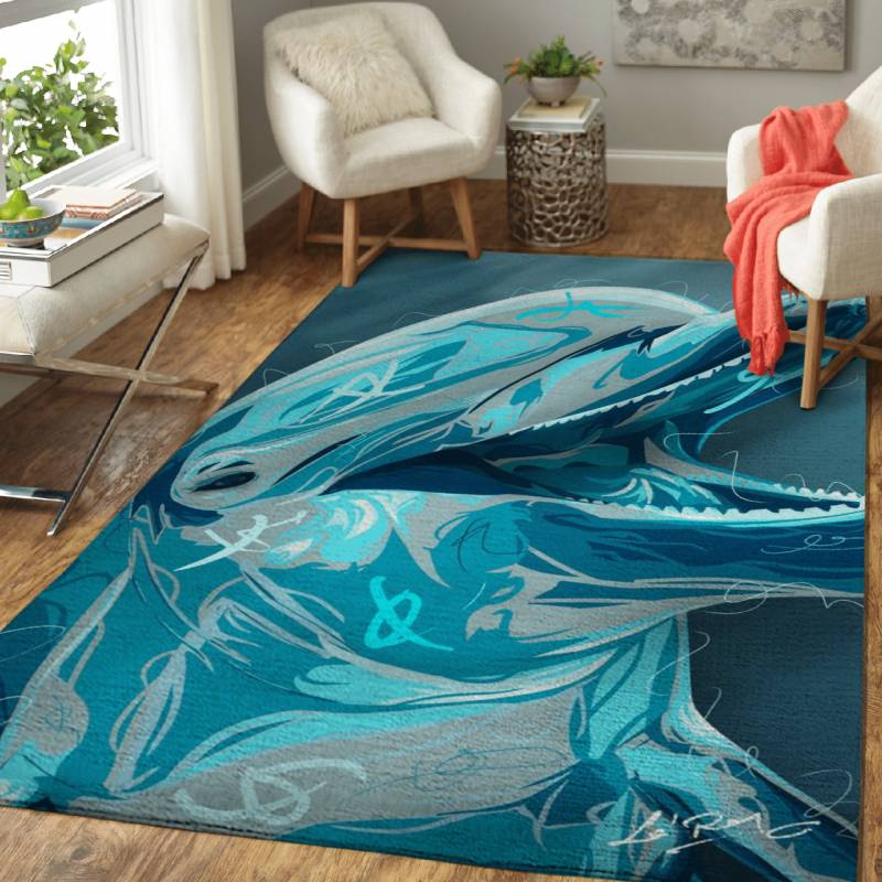 Blue Dolphin – Baby Cute Animals Area Rug Carpet