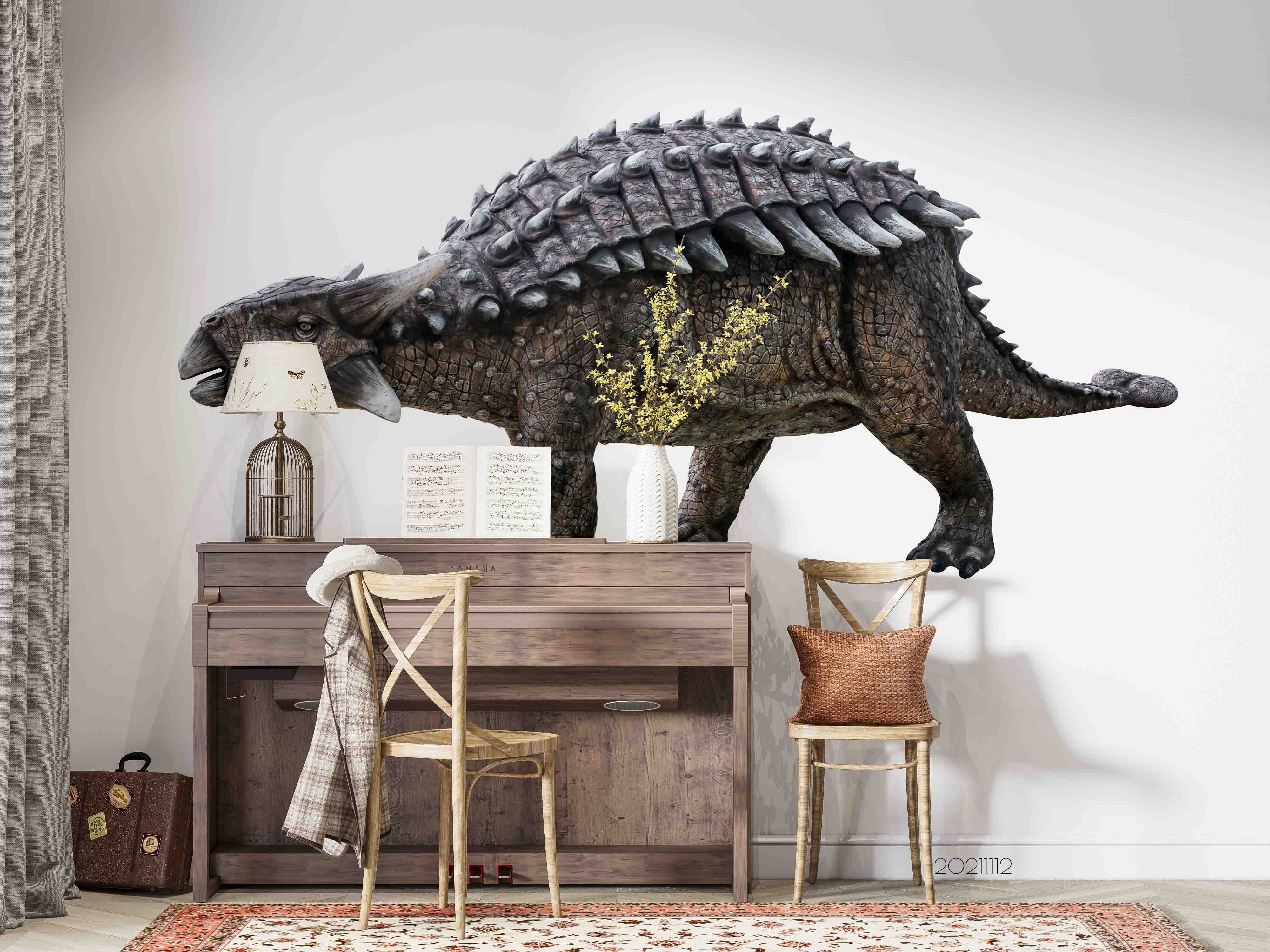 3D Animal Stegosaurus Wall Mural Wallpaper Lqh 13