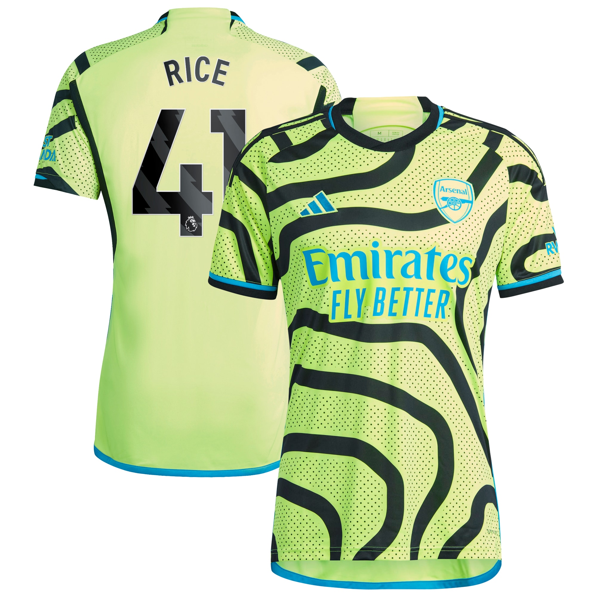 Declan Rice Arsenal 2023/24 Away Replica Player Jersey – Yellow