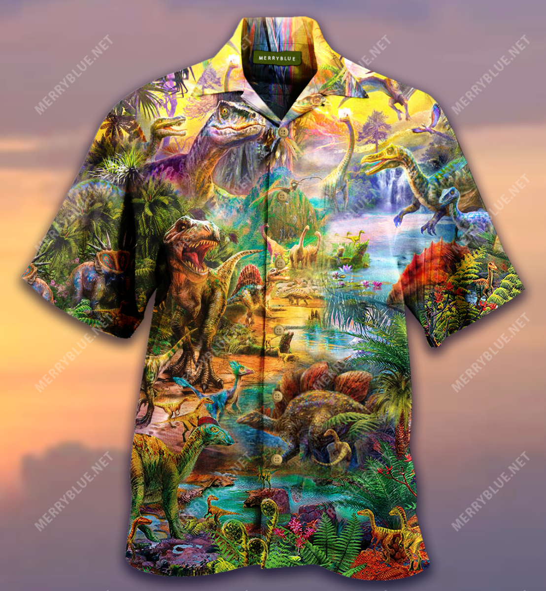 Colorful World Of Dinosaurs Unisex Hawaii Shirt Ha75308