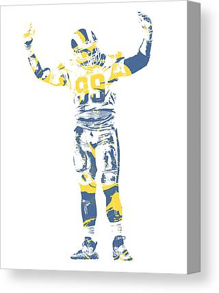 Aaron Donald Los Angeles Rams Pixel Art 12 Joe Hamilton Canvas Print