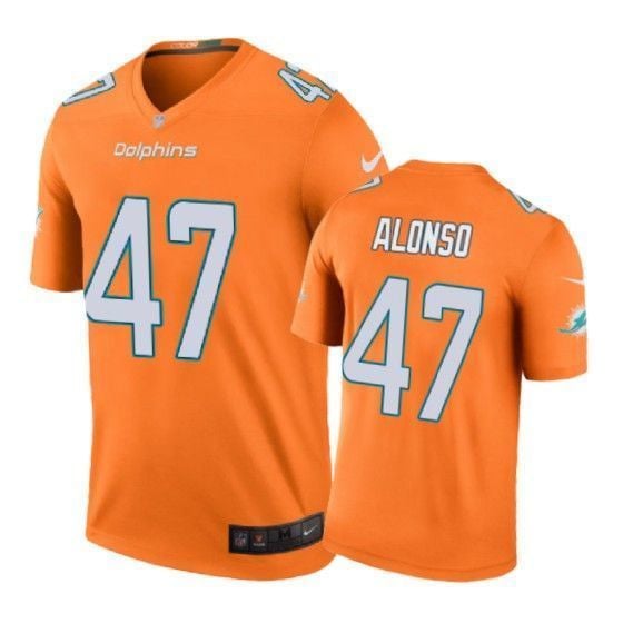 Miami Dolphins 47 Kiko Alonso Color Rush Orange 3D Jersey