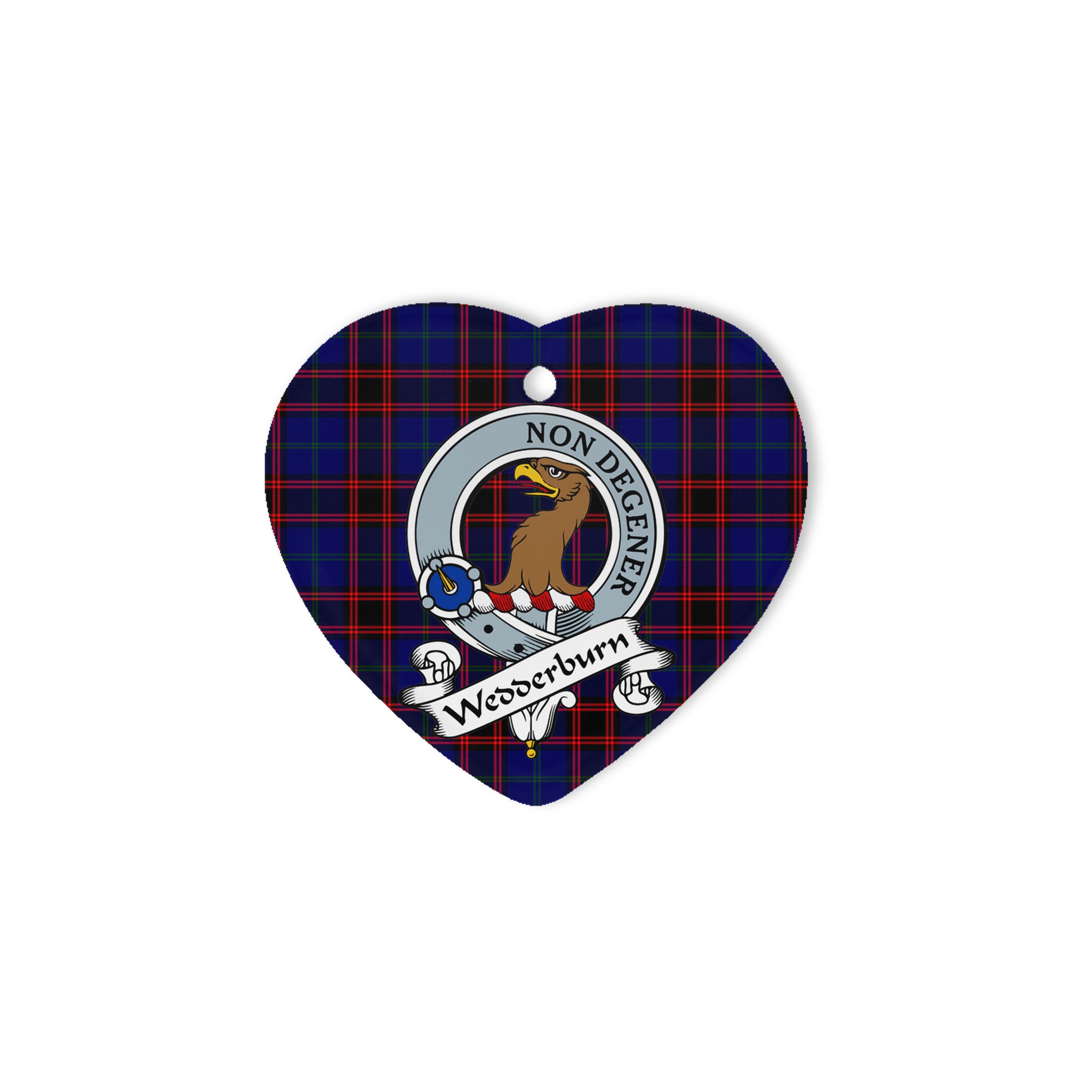 Wedderburn Scottish Clan Badge Plaid Ornament Gift. Christmas Tree Ornament Wedderburn Clan Tartan Ornament Great Christmas Ornaments Gift Heart Ornament