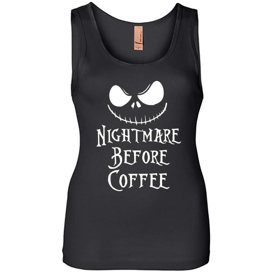 A Nightmare Before Coffee, Halloween Gift funny – Womens Jersey Tank