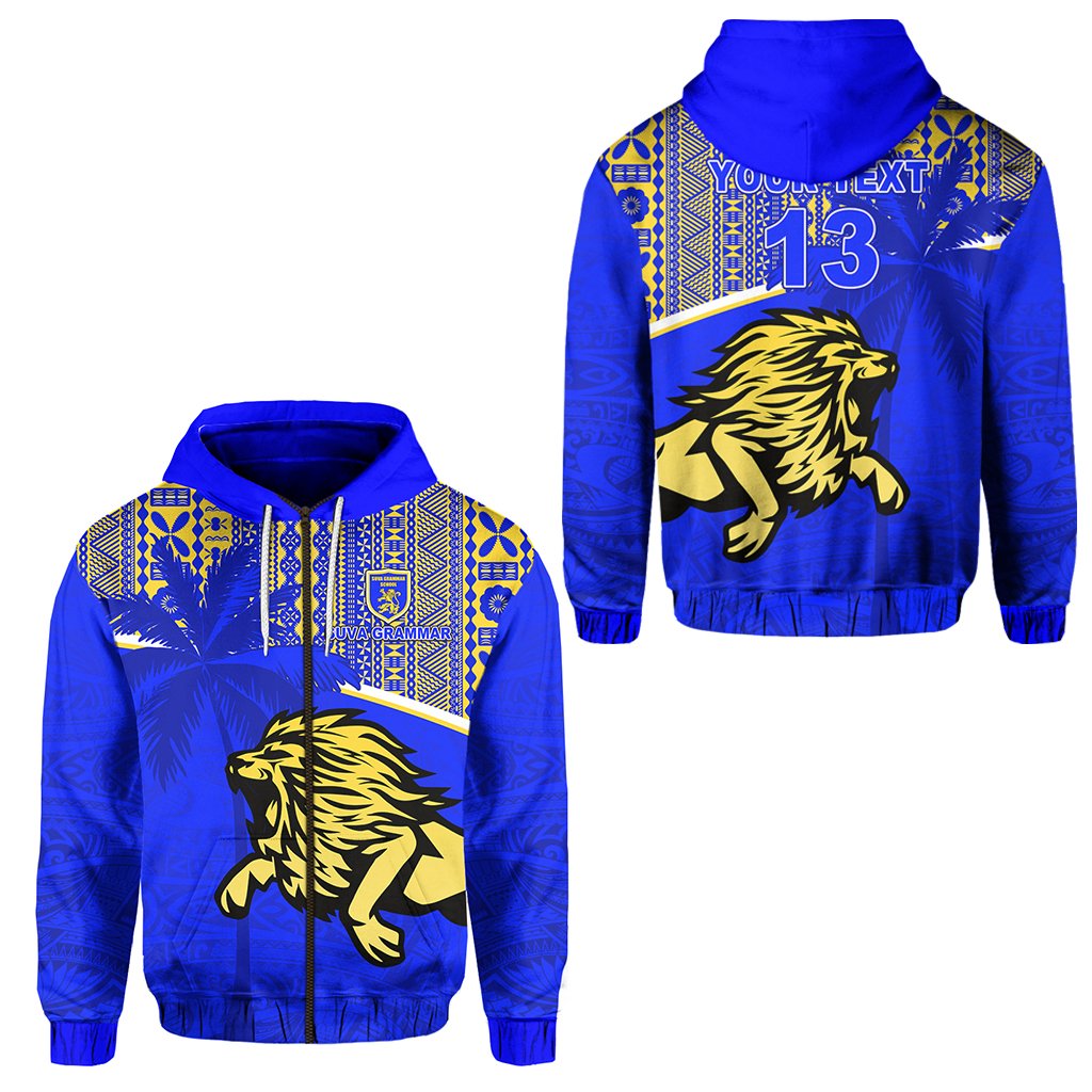 (Custom Personalised) Suva Grammar School Zip Hoodie (For Kid) Spirit Lion – Custom Text And Number Lt13