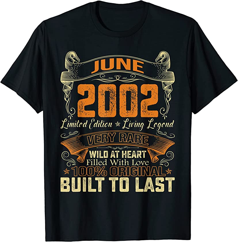 Vintage June 2002 Distressed 19 Years Old 19th Birthday T-Shirt