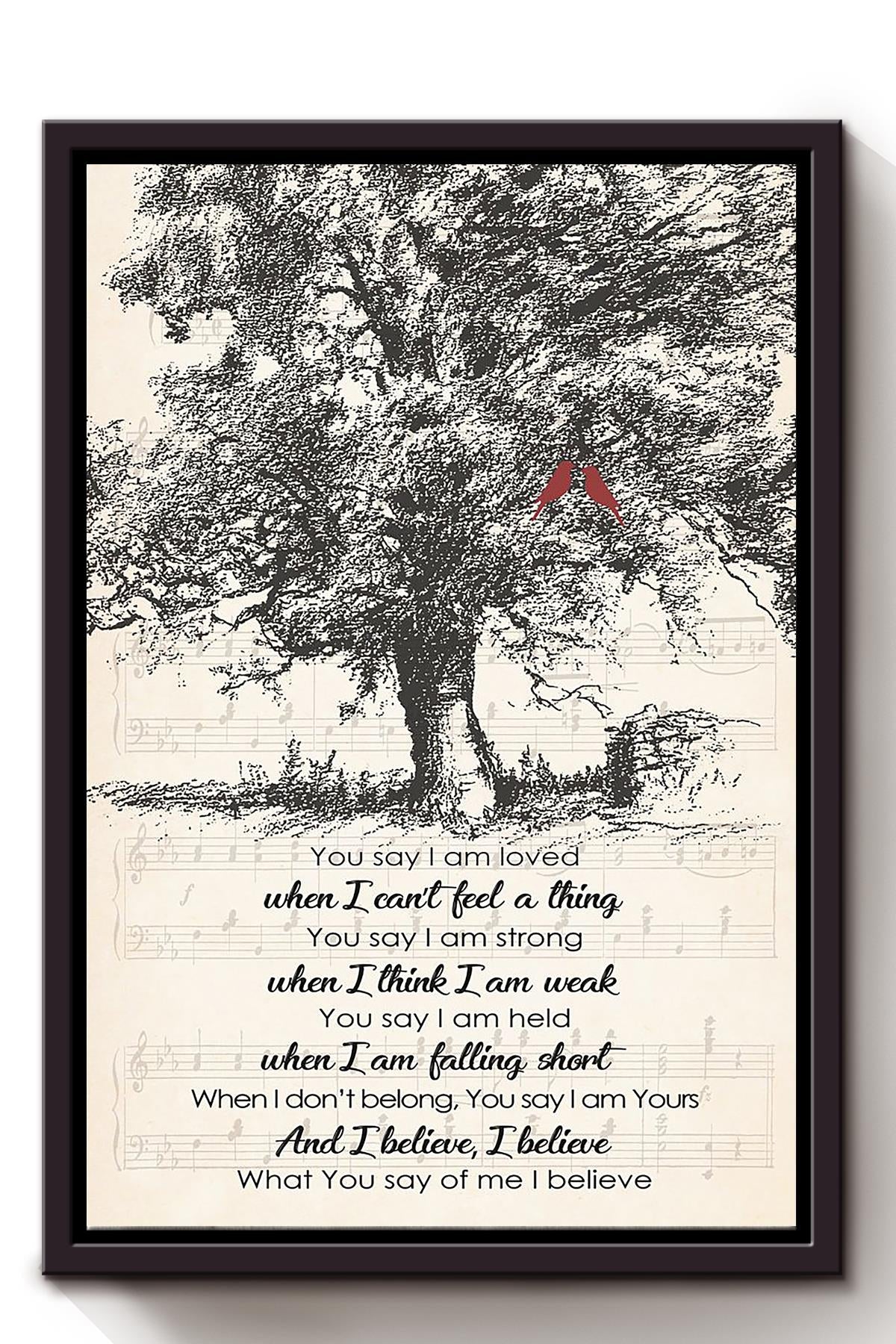 You Say Lyrics Vintage Tree Wall Art For Christian Song Lover Home Decor Framed Matte Canvas