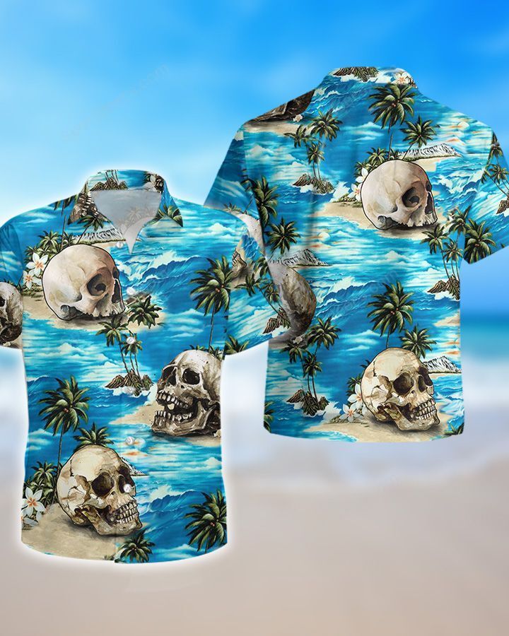 Skull Watercolor Beach Hawaii Summer Hawaii Shirts For Aloha Shirt Ha94731