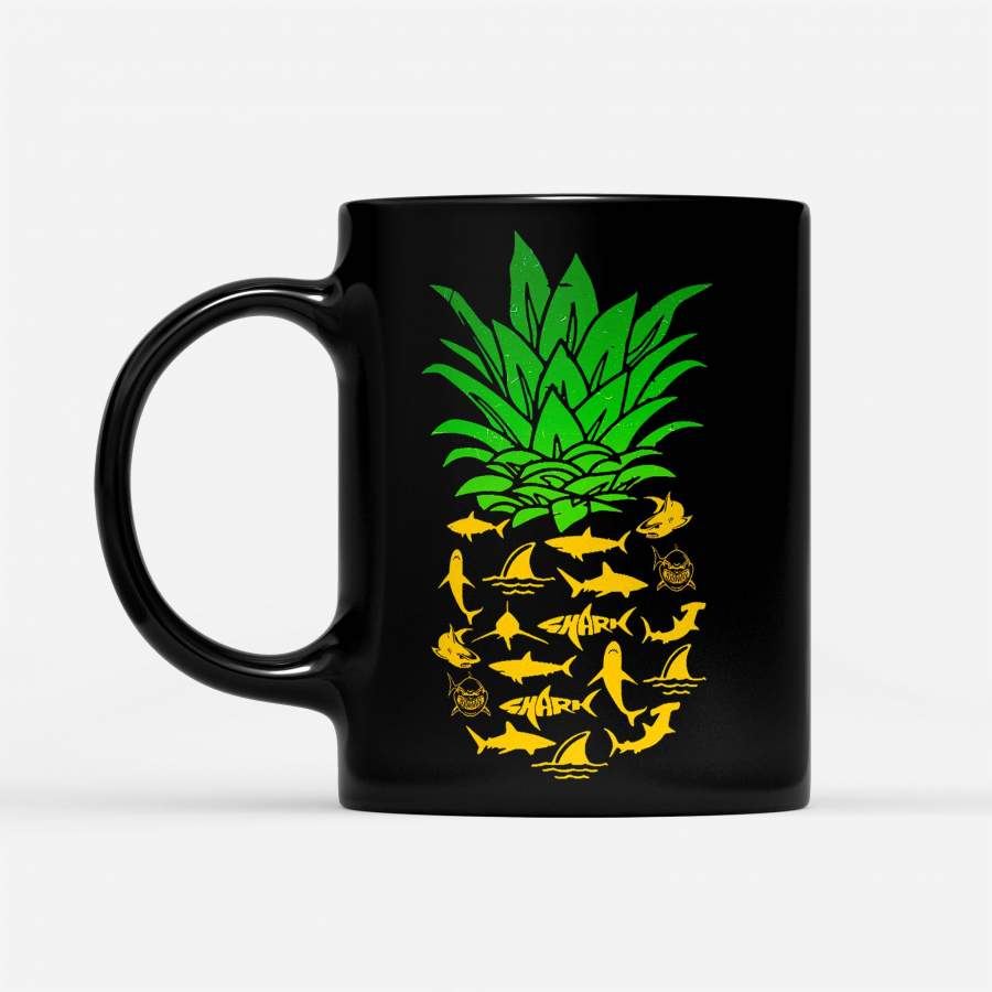 Shark Pineapple Summer – Black Mug