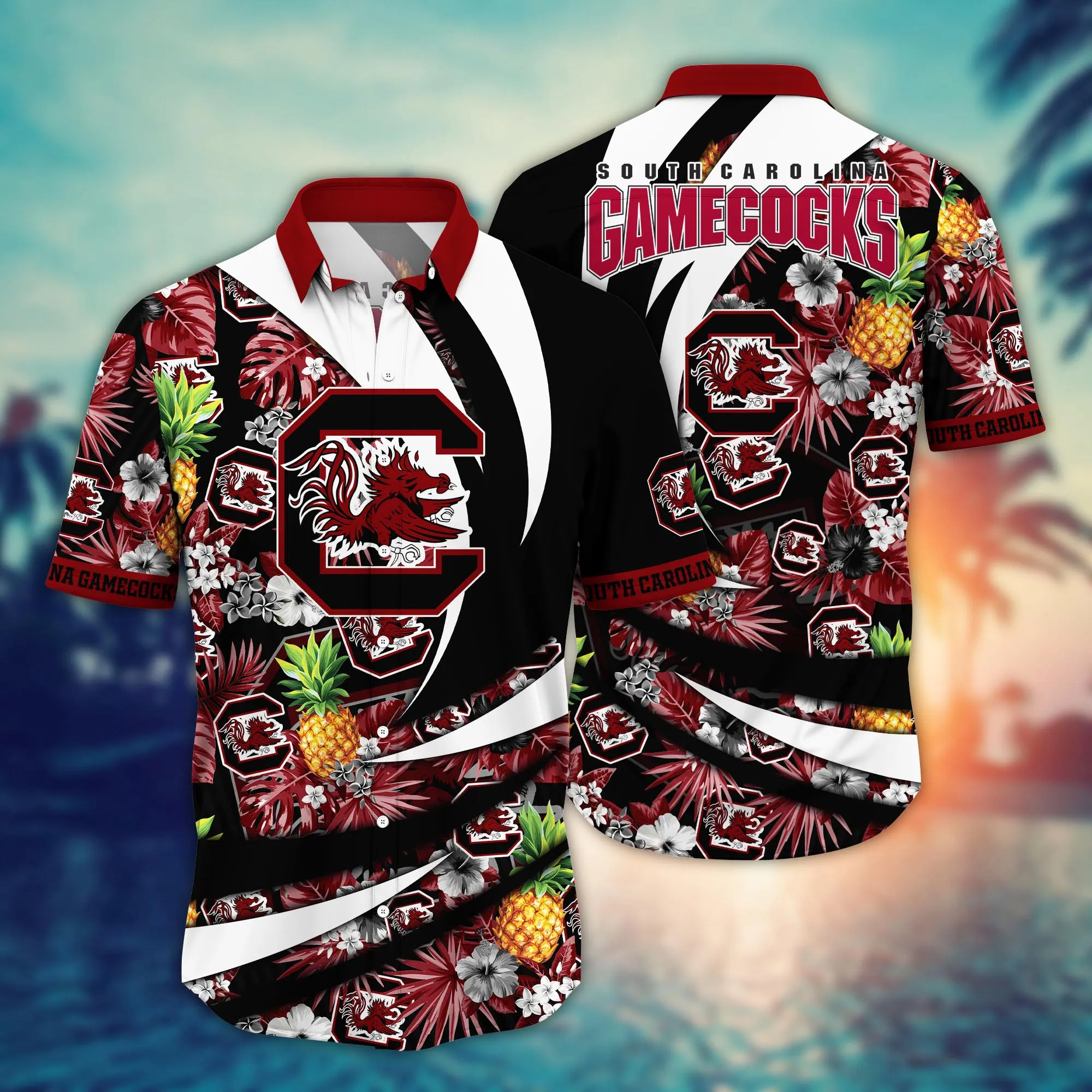 South Carolina Gamecocks NCAA Hawaiian Shirt Vacation Spots Aloha Shirt