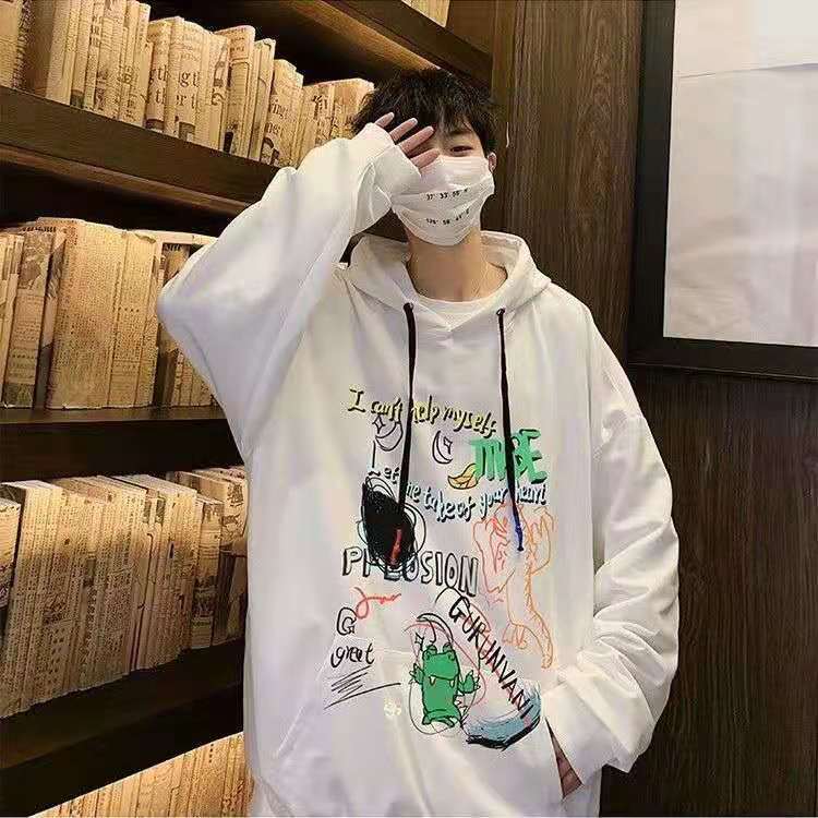 Cartoon Printed Oversized Hoodies Women Harajuku Pullover Casual Fashion Kawaii Unisex Sweatshirts Female Hoodie Winter 2021 New alx