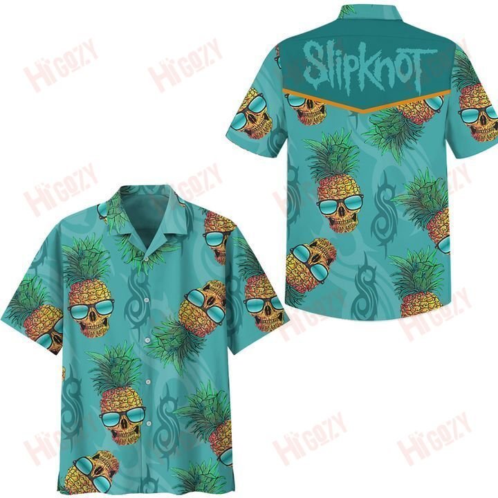 Slipknot Green Hawaii Aloha Shirts Band Short Sleeve Hawaii For Men Ha78128