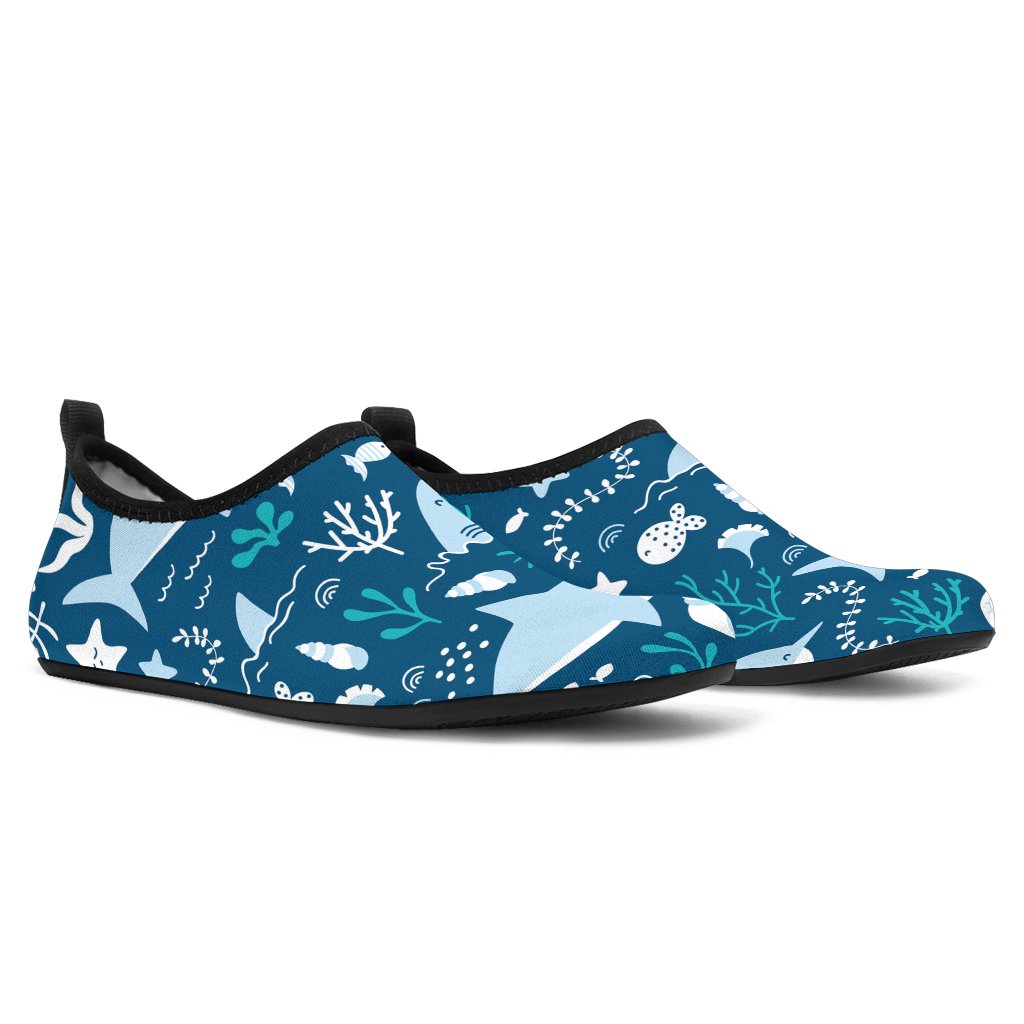 Cute Shark Pattern Aqua Shoes