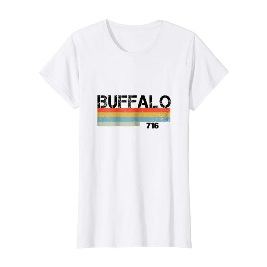 1980’s Vintage Stripes Buffalo City NY Area Code 716 T Shirt