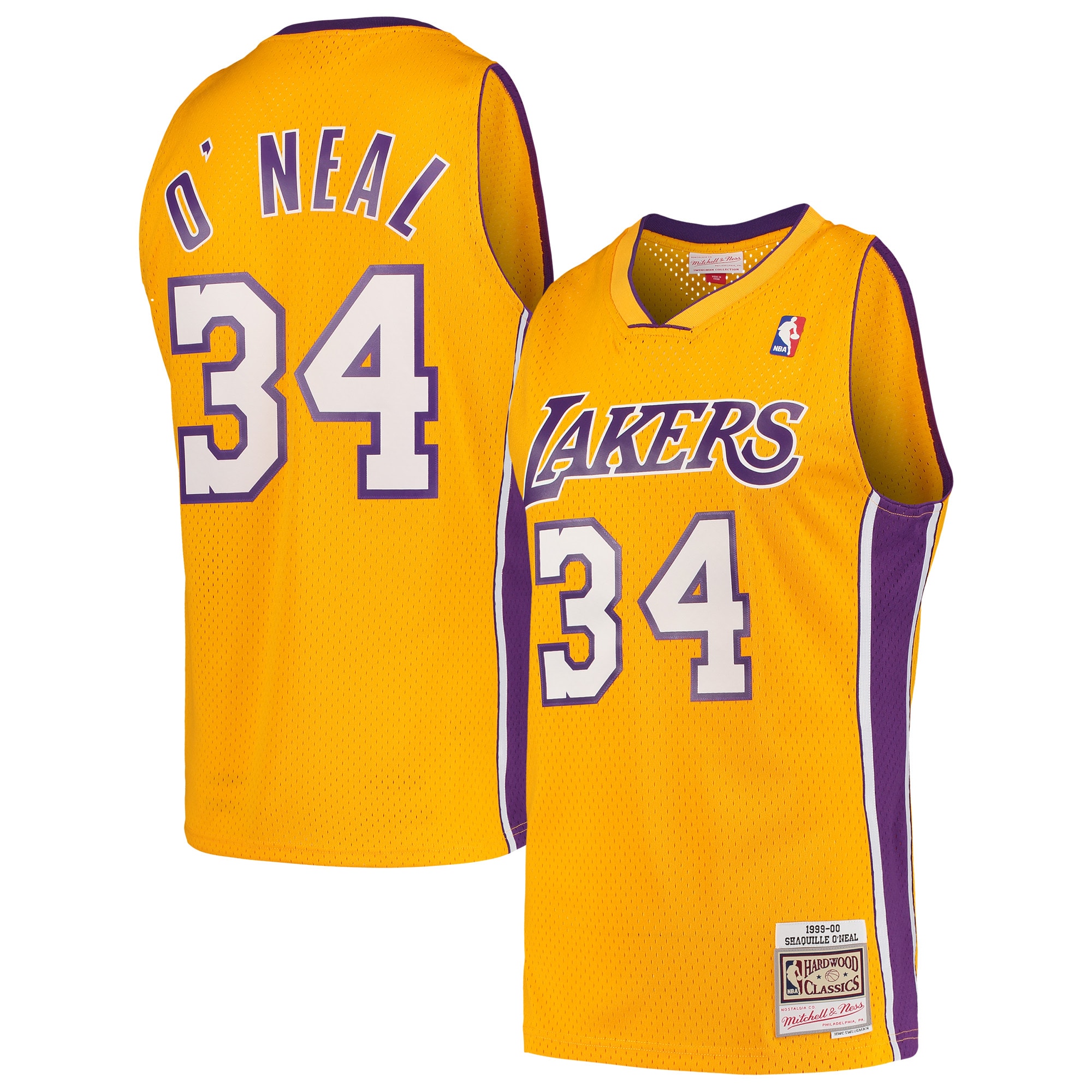 Shaquille O'Neal Los Angeles Lakers Mitchell & Ness Hardwood Classics Swingman Jersey – Gold