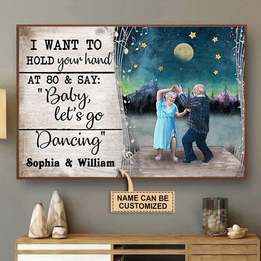 Aeticon Gifts Personalized Dancing Couple I Want To Hold Your Hand Canvas Mom Dad Gift Home Decor