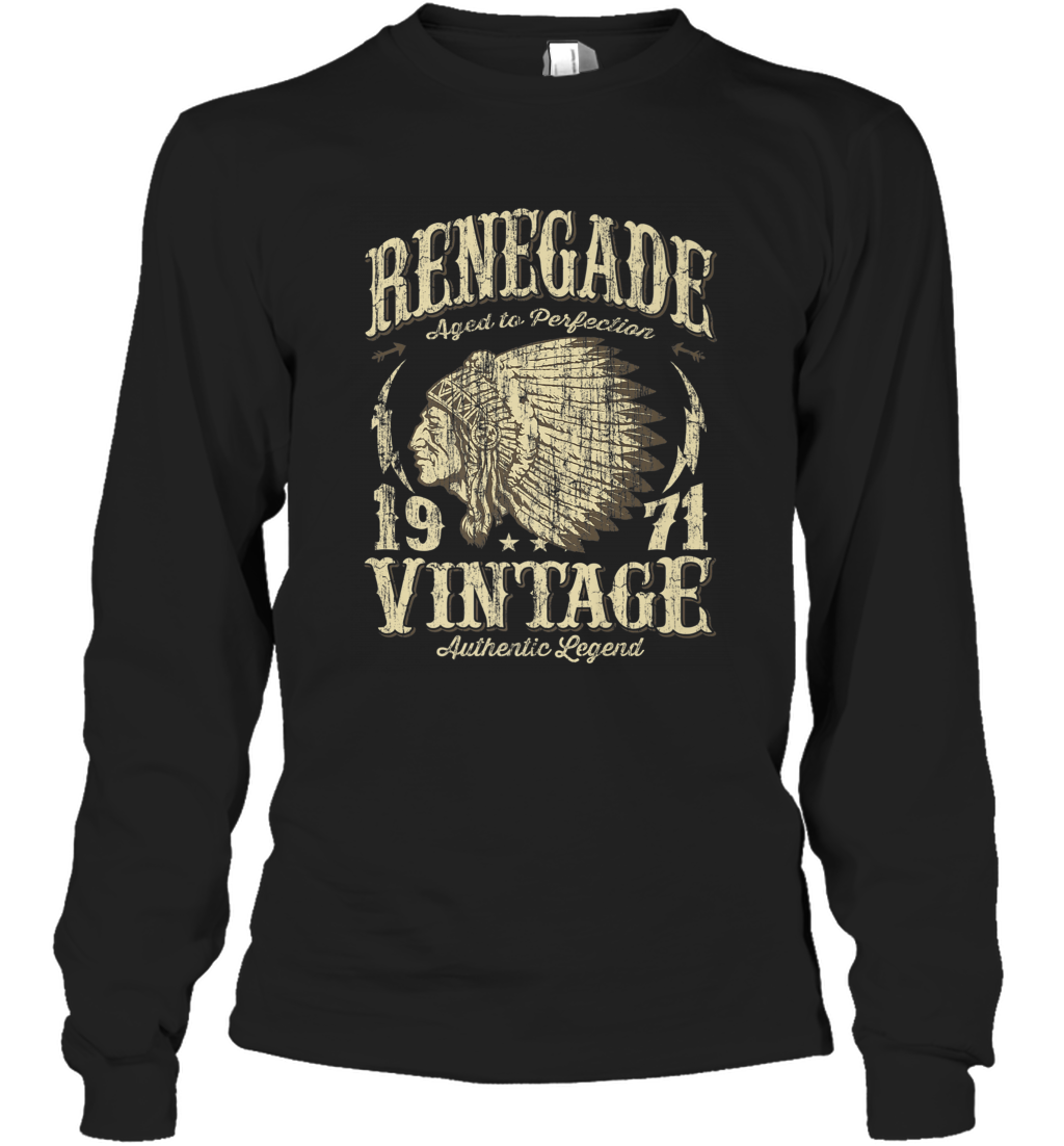 Vintage Made In 1971 T Shirt 47th Birthday Gift Long Sleeve T-Shirt