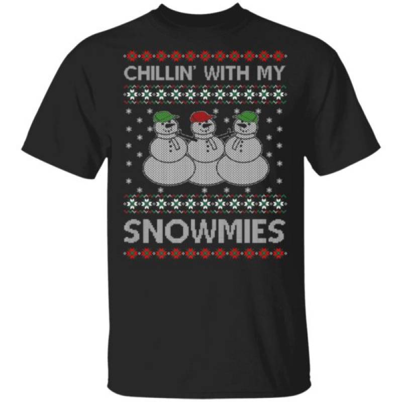 Chillin With My Snowmies Ugly Christmas Sweater Hoodie Ls