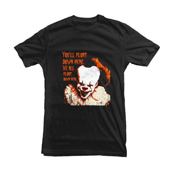 Pennywise Clown Shirtfor Halloween Party Scary Horror Movie Muf 12373 Blk Shirt