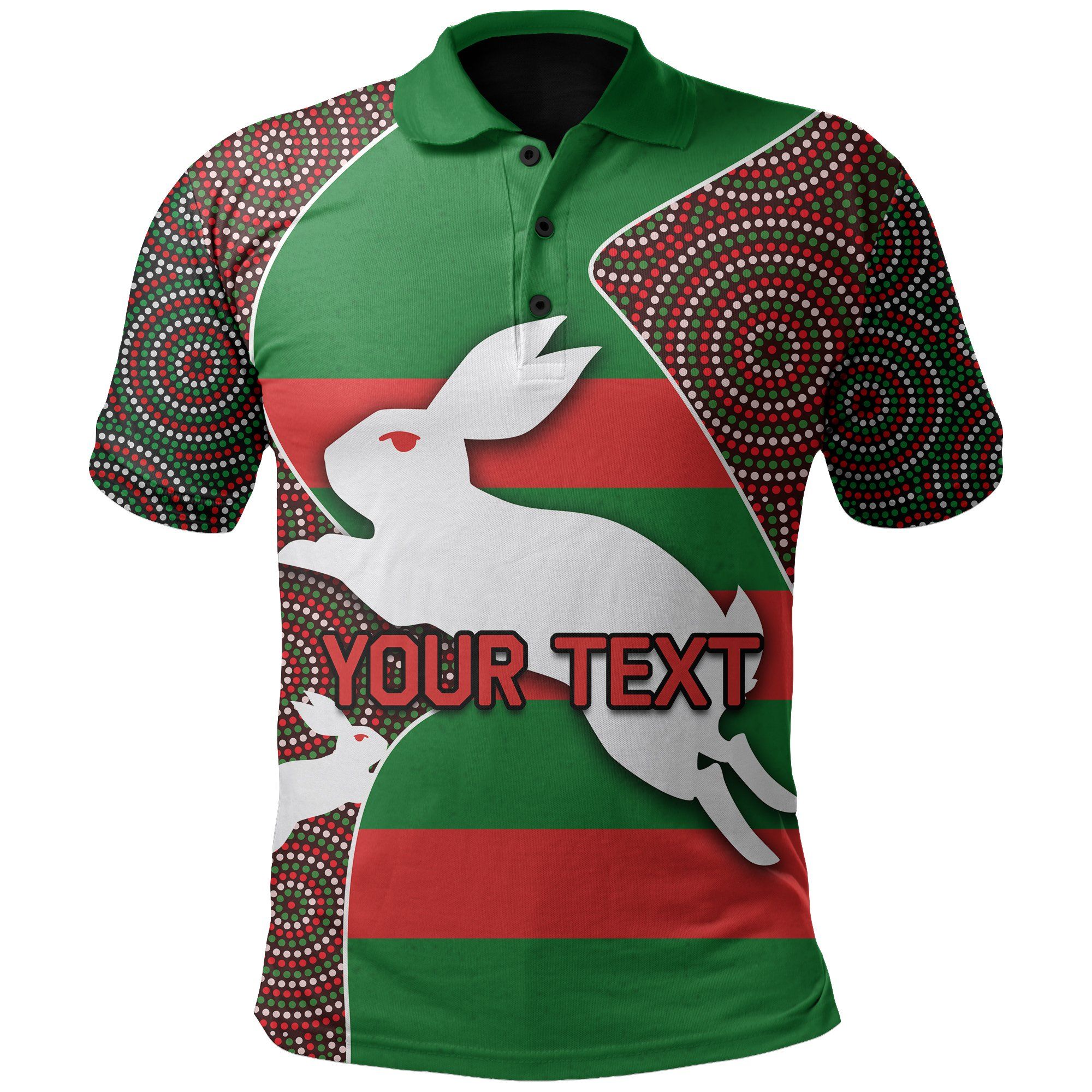 (Custom Personalised) Rabbitohs Polo Shirt TH4