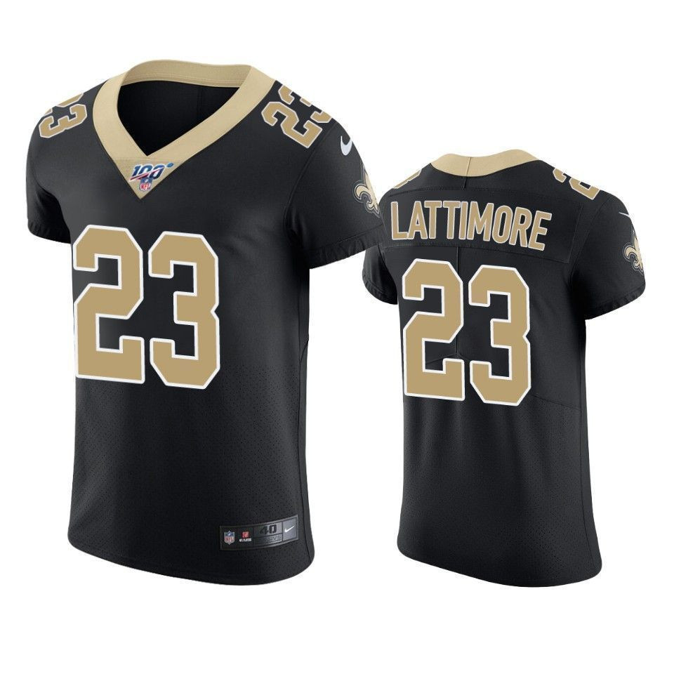 New Orleans Saints Marshon Lattimore Black 100Th Season Vapor Elite 3D Jersey