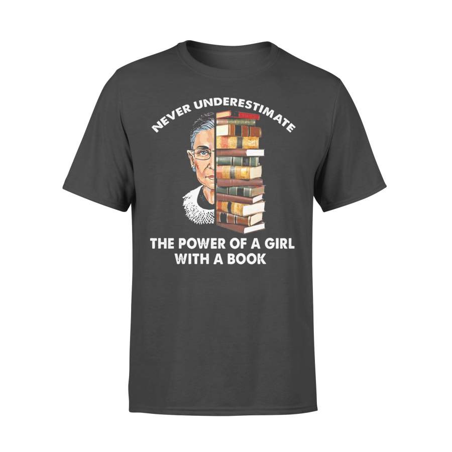 Never Underestimate The Power Of A Girl With A Book T-shirt