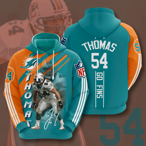 Miami Dolphins Zach Thomas 3D Hoodie Zip Sweatshirt Custom Full  personalize Personalized Trending Gift