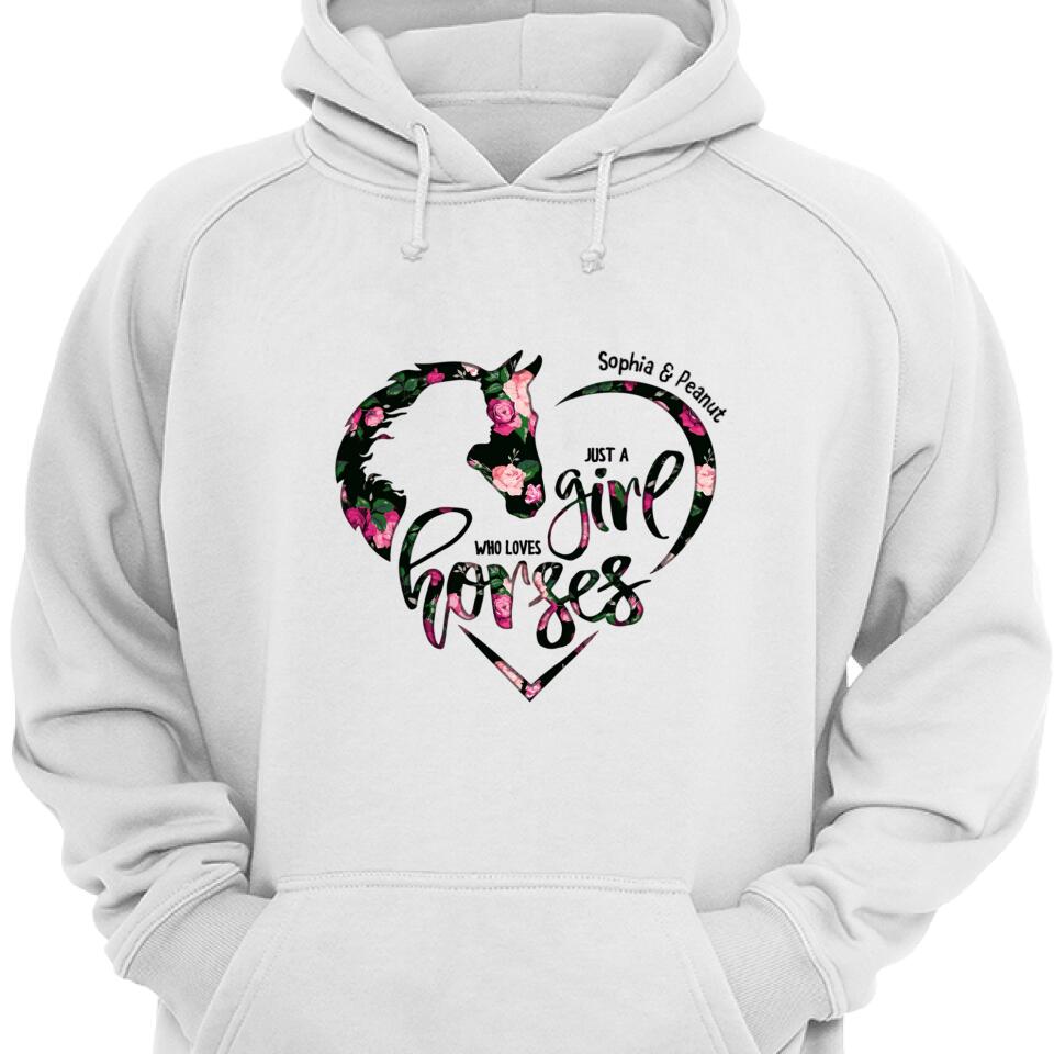 Customized Just A Girl Who Loves Horses -Personalized Horse Lovers Hoodie – Trending Personalized