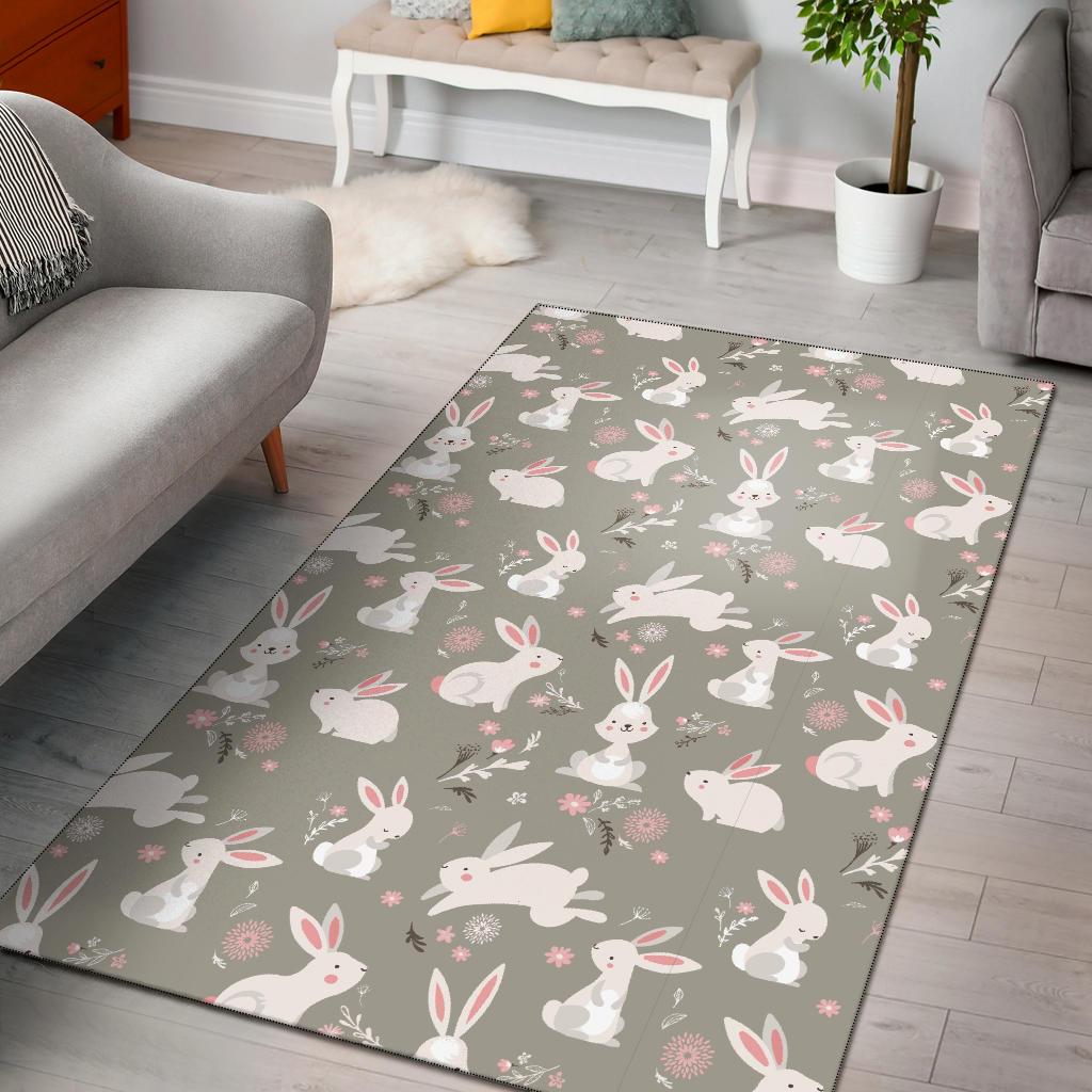 Rabbit Pattern Print Design Rb03 Area Rugs