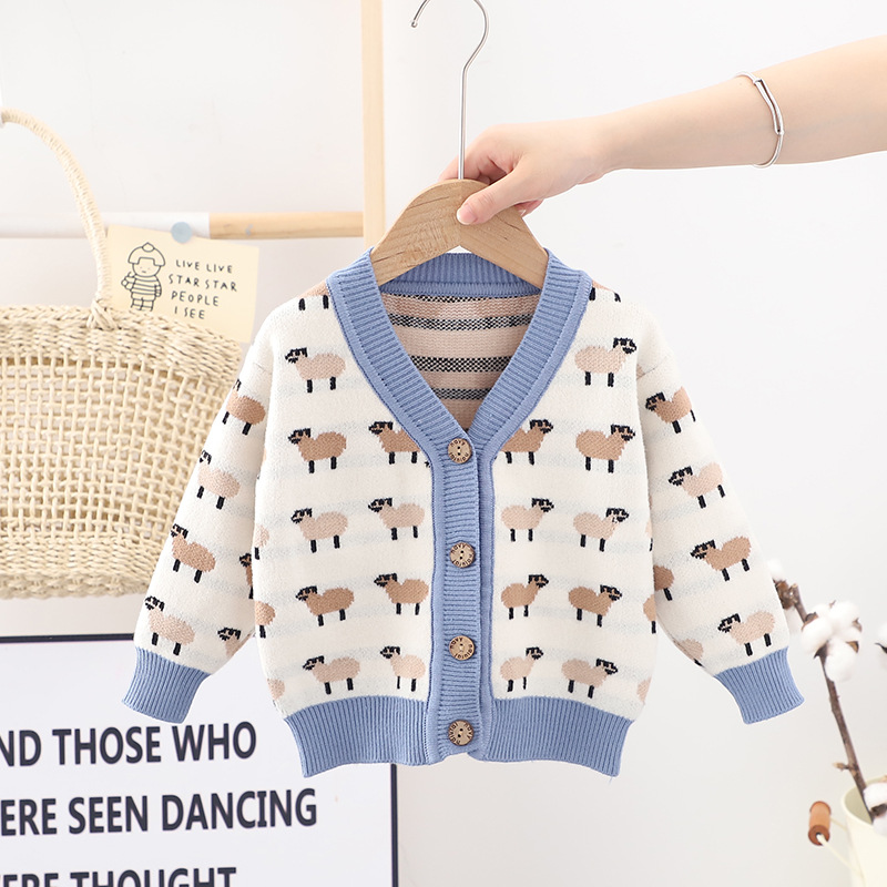 Boys Sweaters Spring Autumn 1 2 3 4 5 6 Years Old Children Woolen Coats For Baby Clothes Kids Girls Knit Cardigan Jackets Coat alx