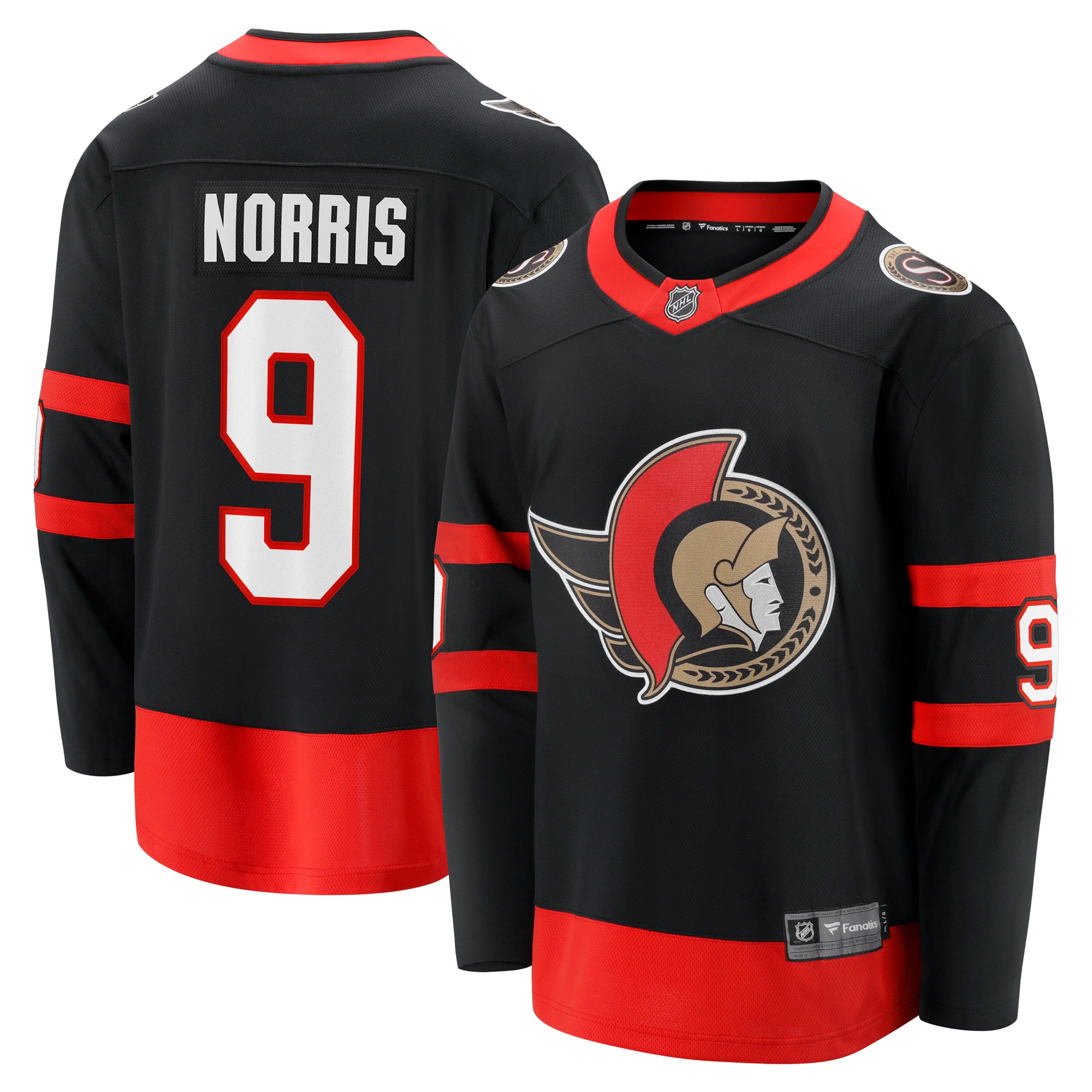 Men's Ottawa Senators Josh Norris Black Home Breakaway Jersey