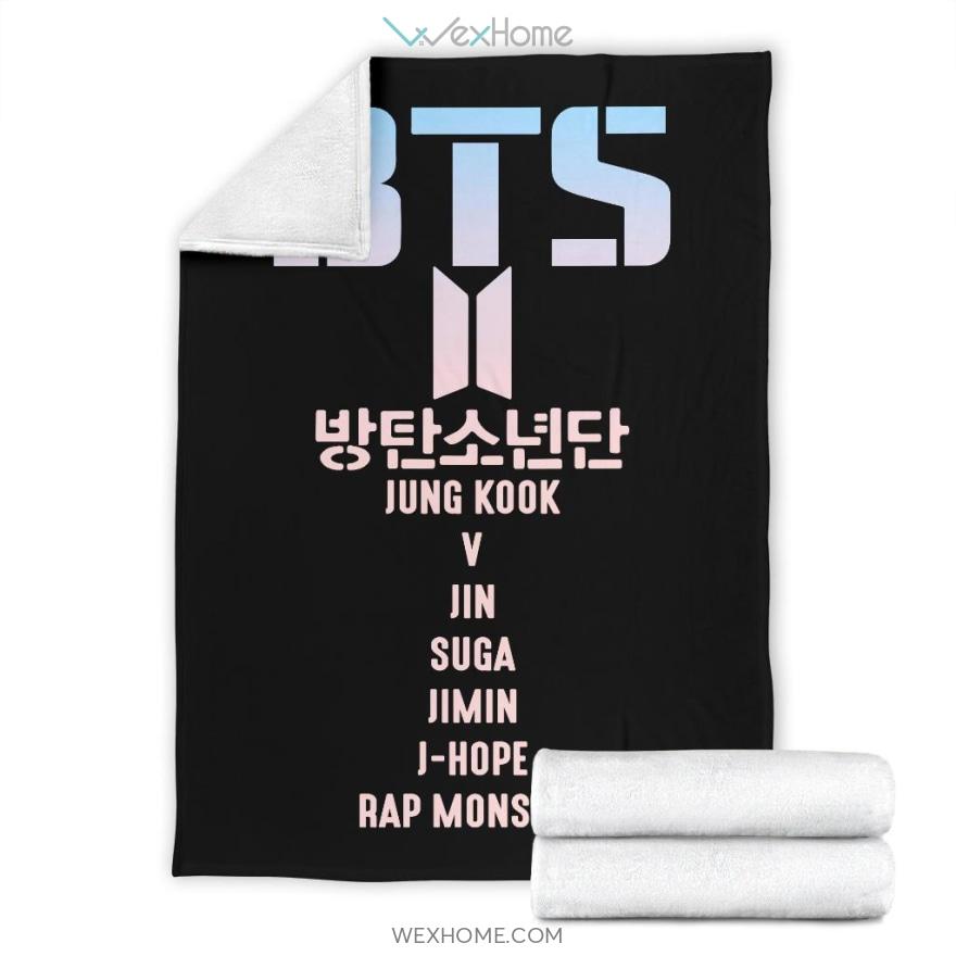 Bts Members Korean Boy Band Premium Blanket