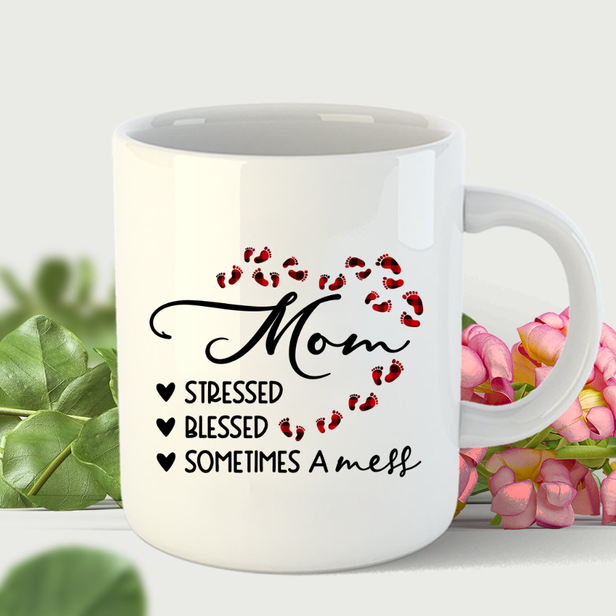 Mom Grandma Stressed Blessed And Sometimes A Mess Mug