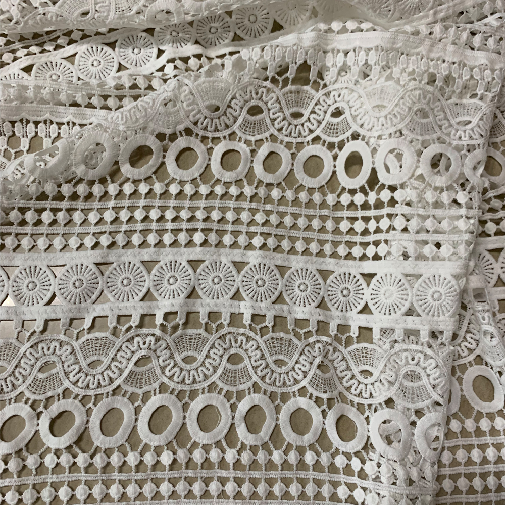 1yd Nigerian Lace Fabrics For Wedding Party Dress White African Cord Lace Fabric Embroidered French Guipure Lace Sewing Material alx